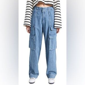 FRAME Relaxed Straight Cargo Jeans in Rhythm